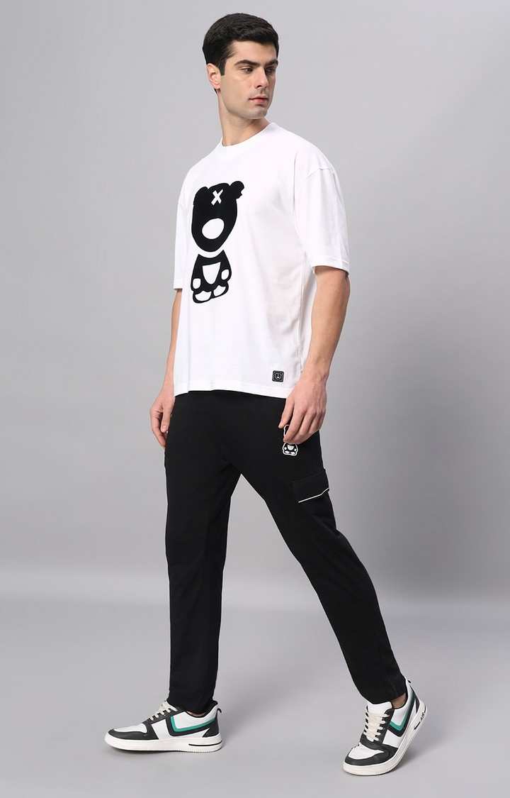 Men's White Printed Co-ords