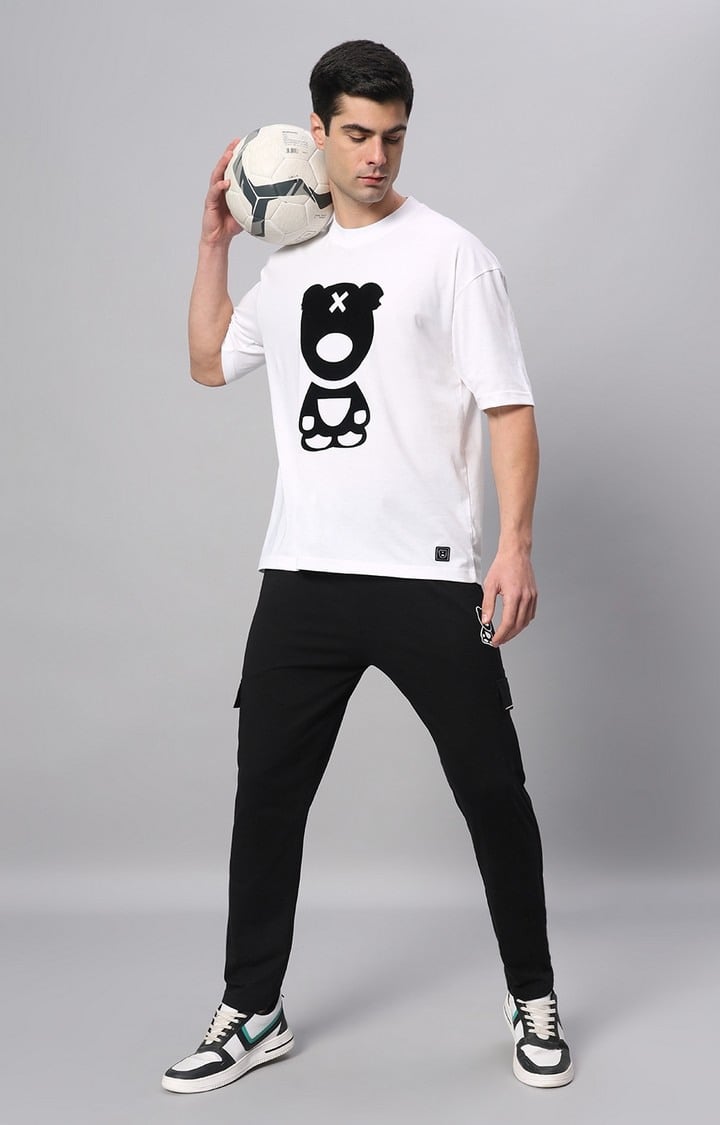 Men's White Printed Co-ords