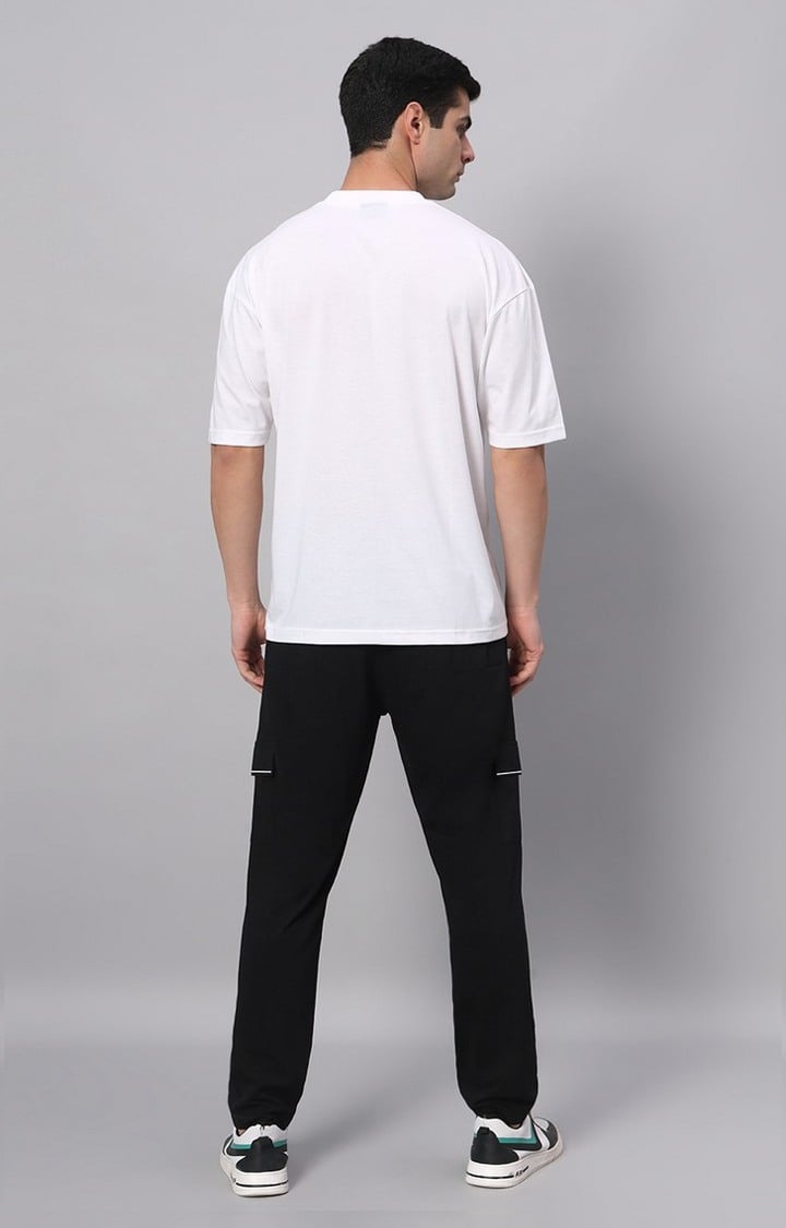 Men's White Printed Co-ords