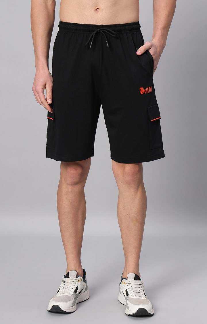 Men's Black Printed Co-ords