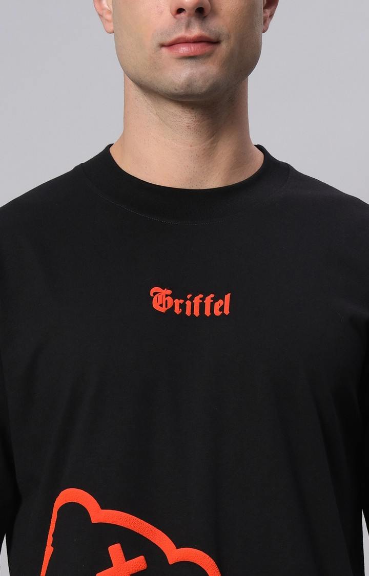 Men's Black Printed Co-ords