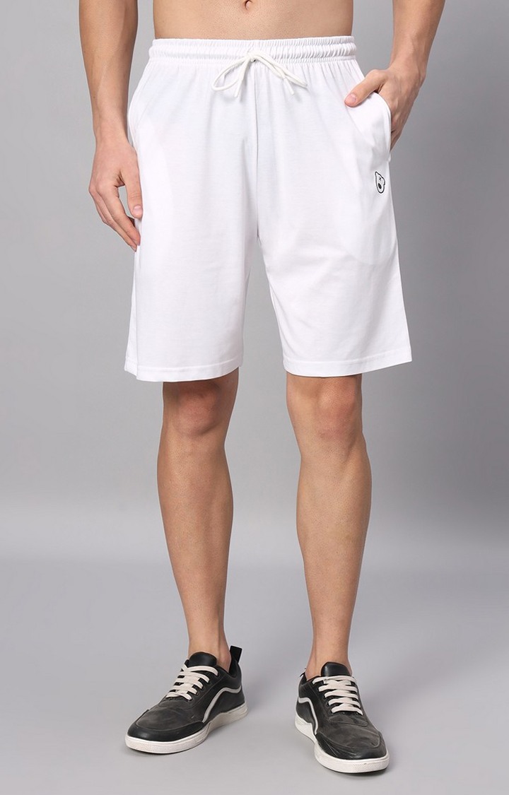 Men's White Solid Co-ords