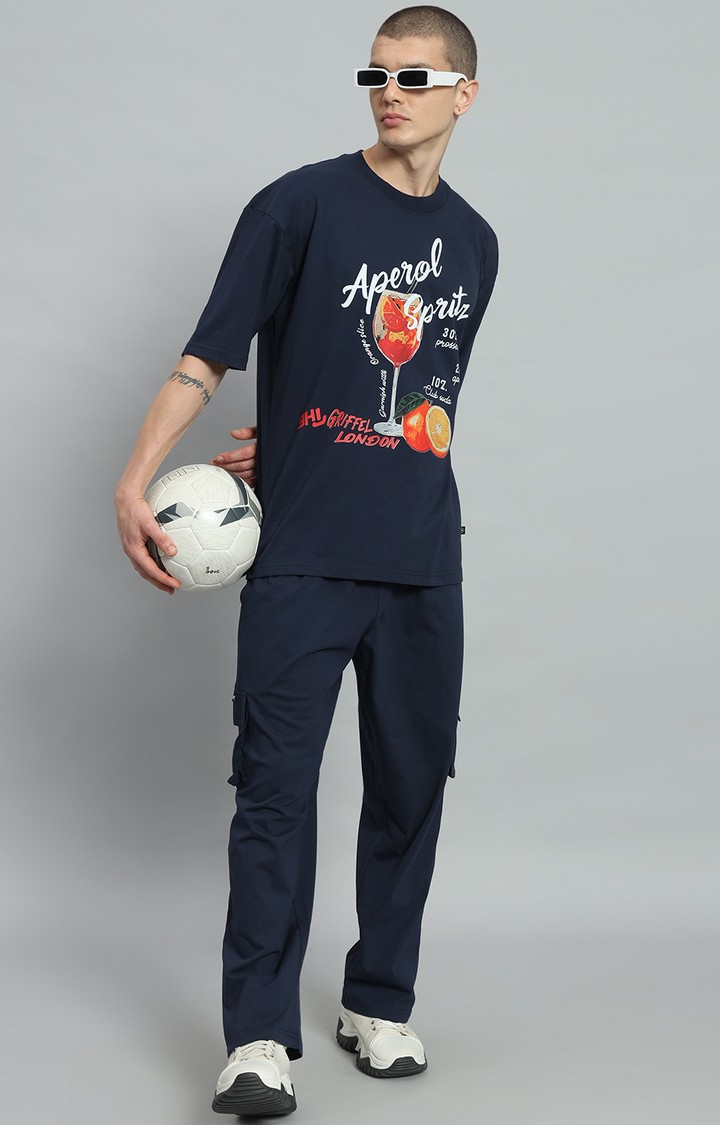 Men's Navy Printed Co-ords