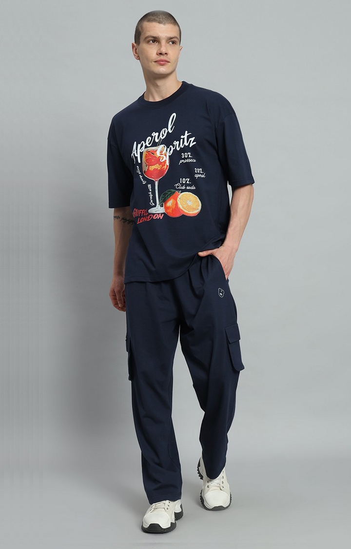 GRIFFEL | Men's Cocktail Navy T-shirt and Shorts Set