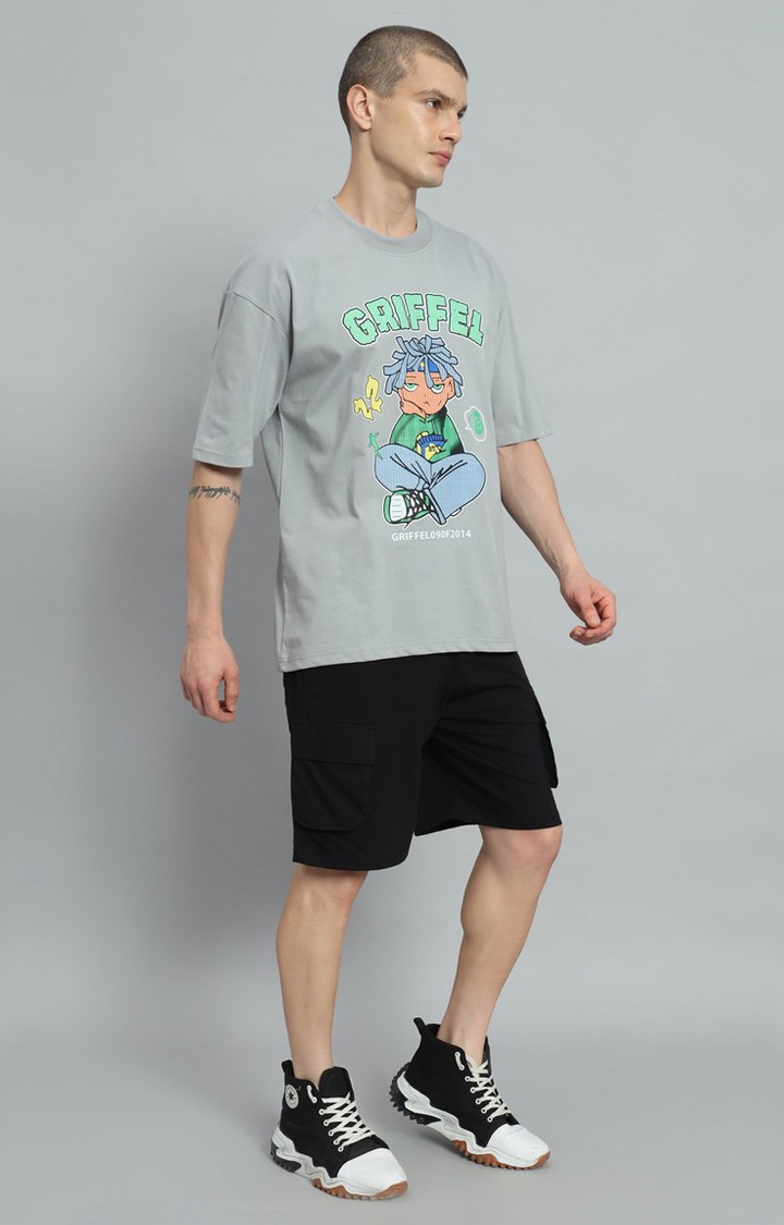 Men's Grey Printed Co-ords
