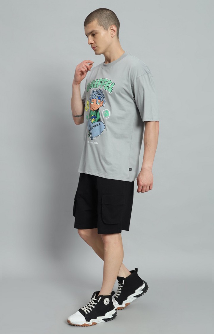 Men's Grey Printed Co-ords