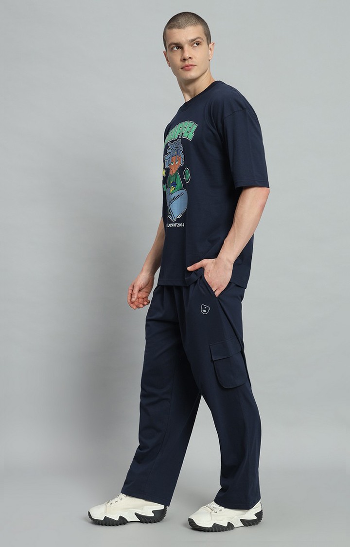 Men's Navy Printed Co-ords