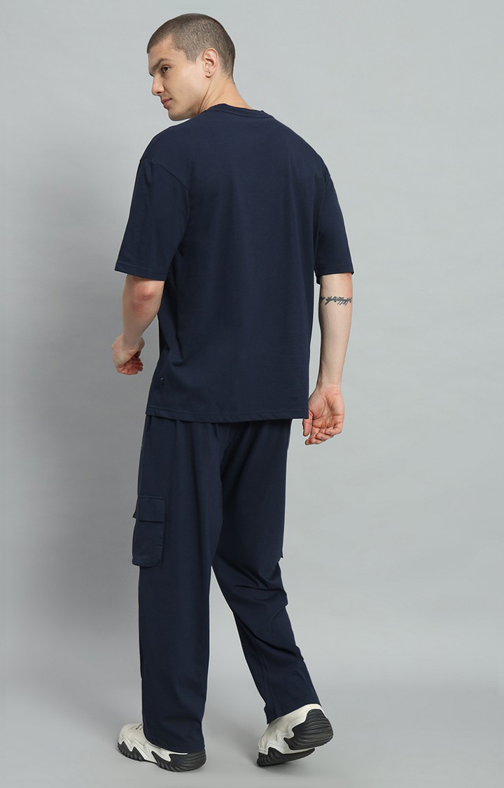 Men's Navy Printed Co-ords