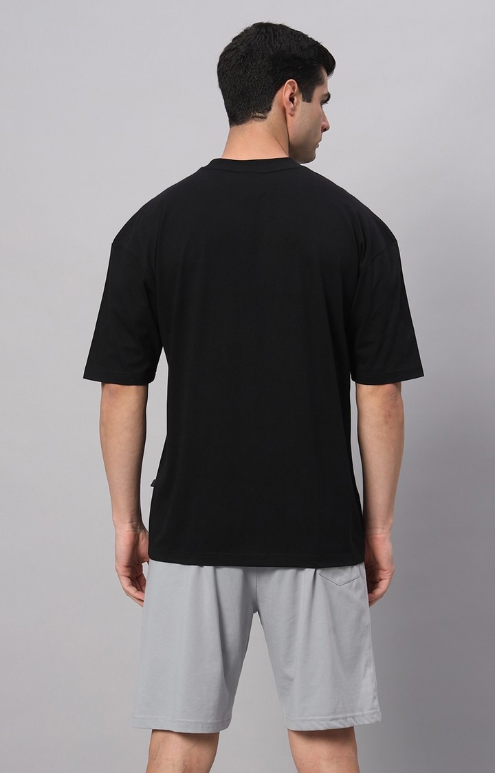 Men's Black Printed Co-ords