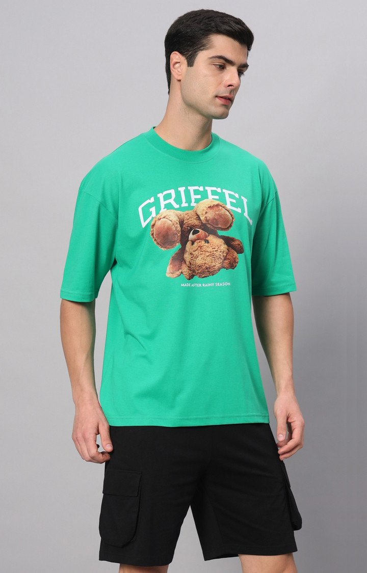 Men's Green Printed Co-ords