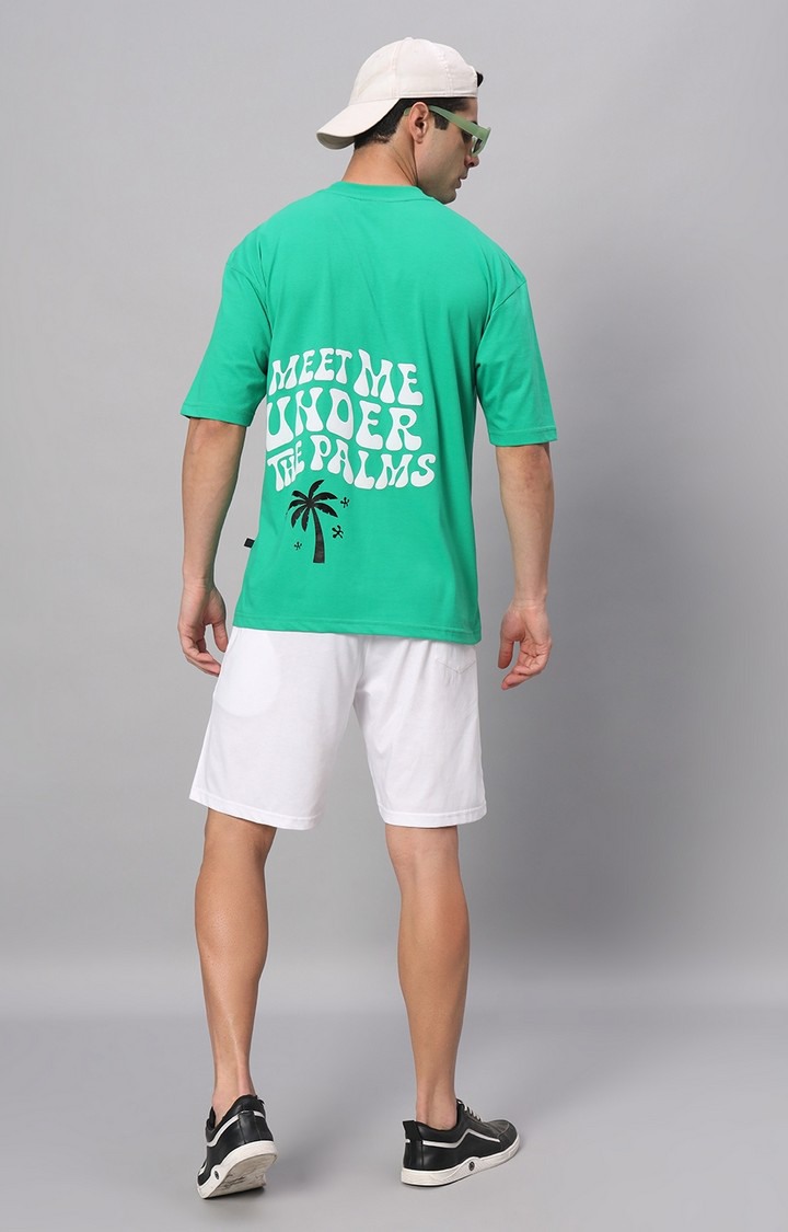 Men's Green Printed Co-ords