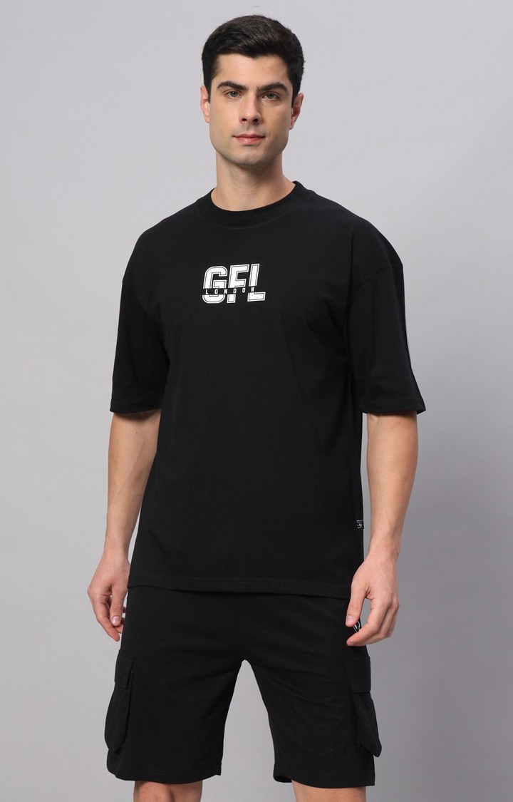 Men's Black Typographic Co-ords