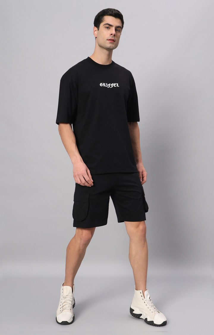 Men's Black Typographic Co-ords