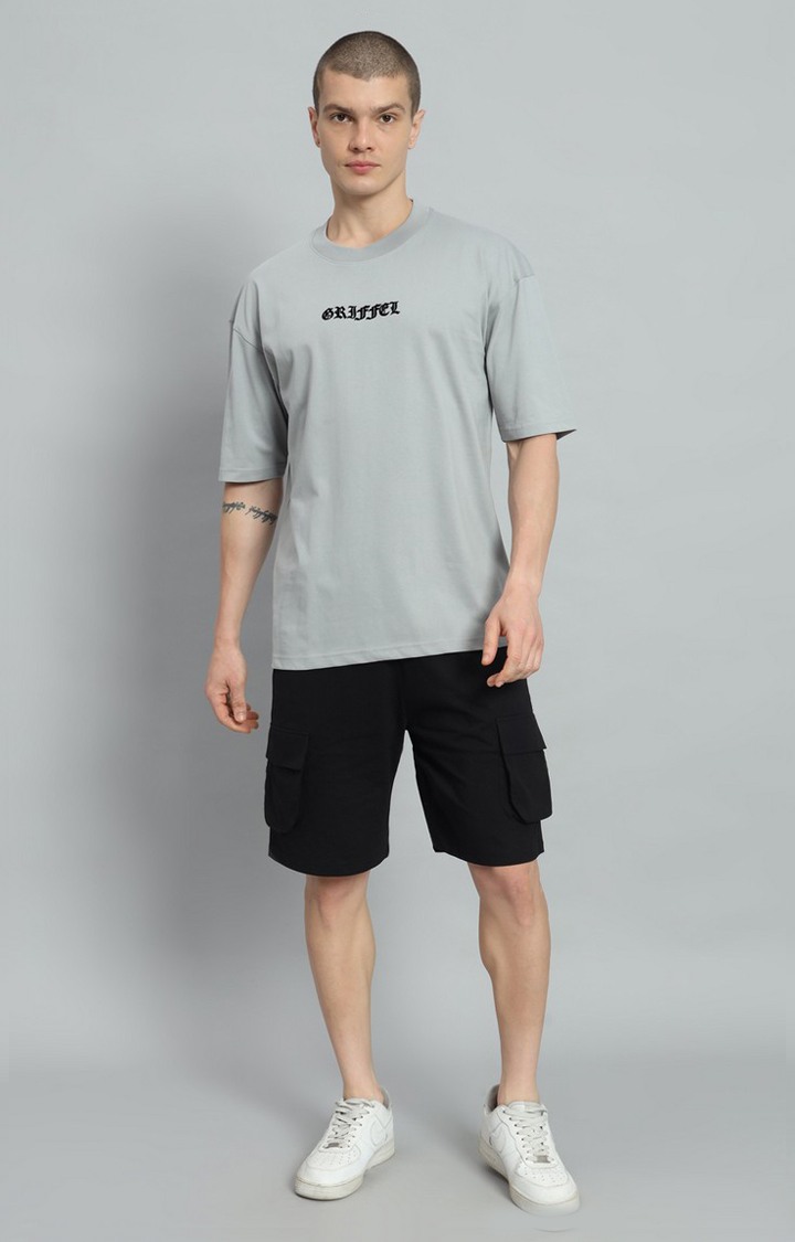 Men's Steel Grey Printed Co-ords