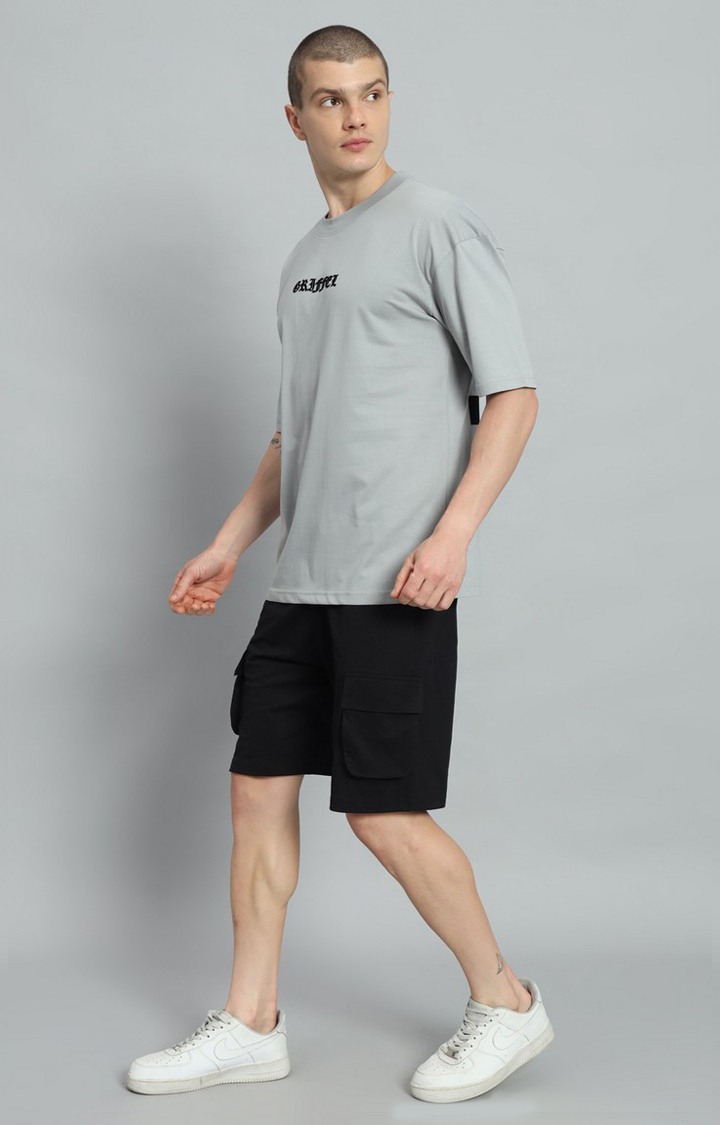 Men's Steel Grey Printed Co-ords