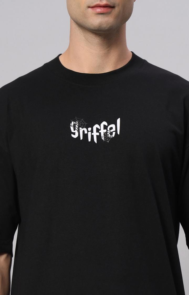 Men's Black Printed Co-ords