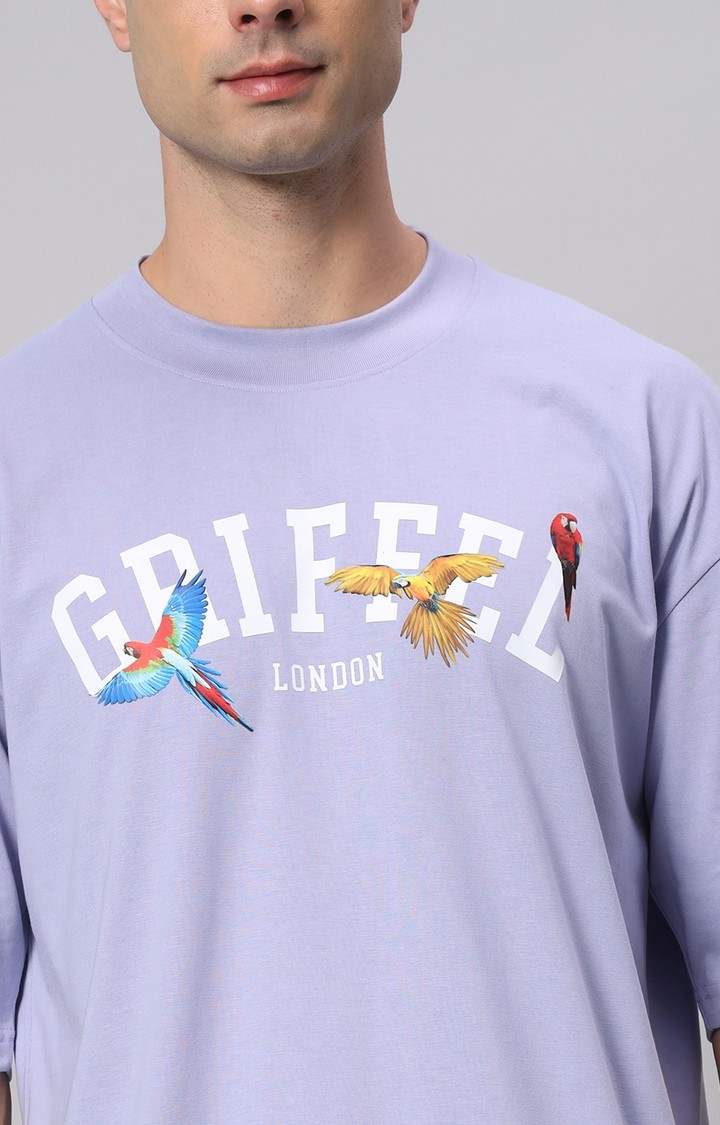 Men's Blue Printed Co-ords