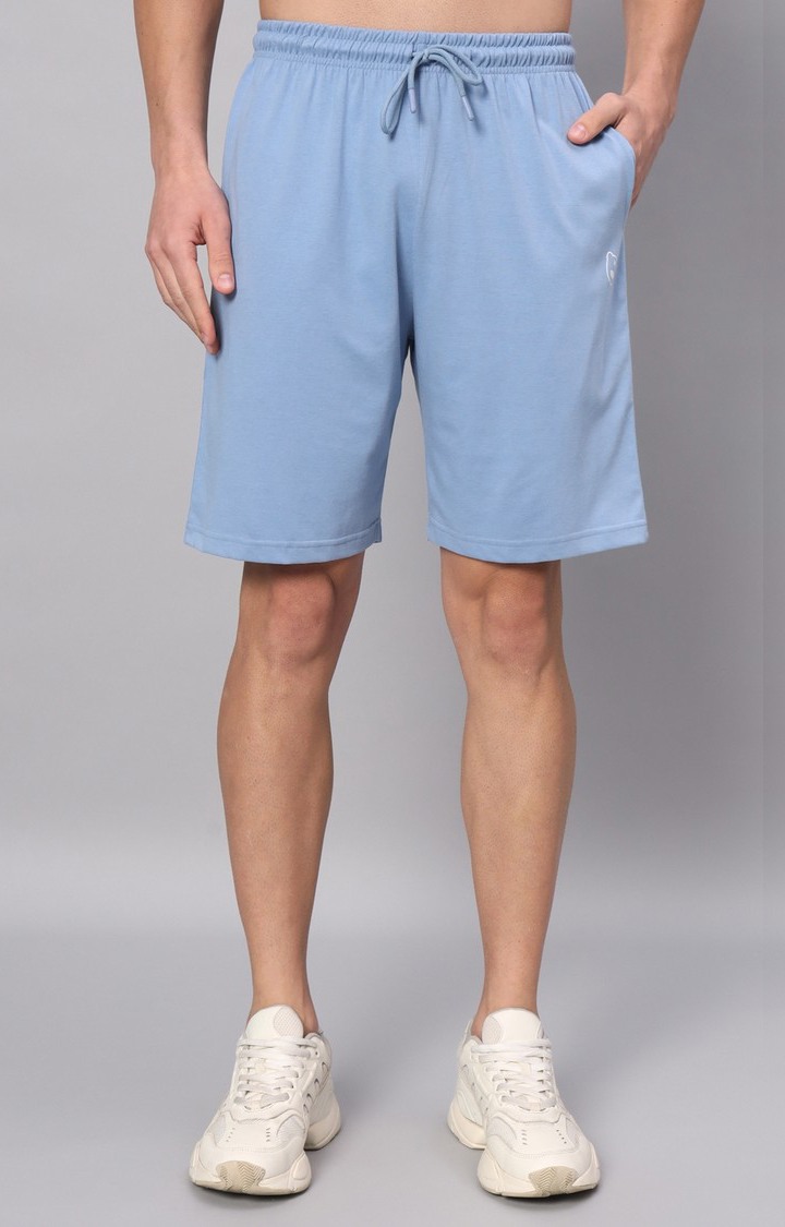 Men's Blue Printed Co-ords