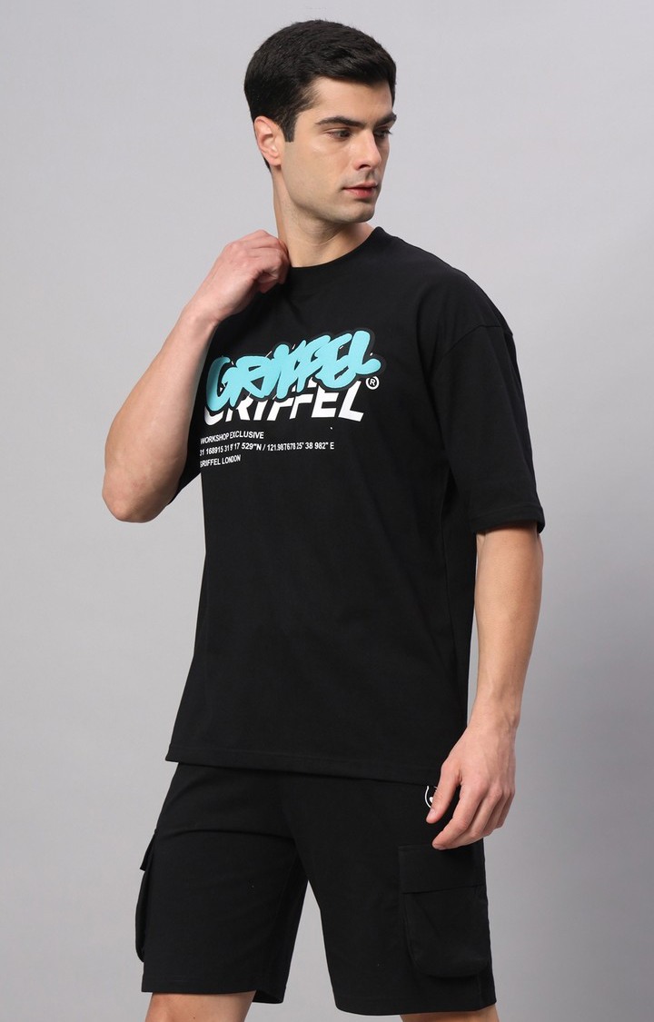 Men's Black Typographic Co-ords