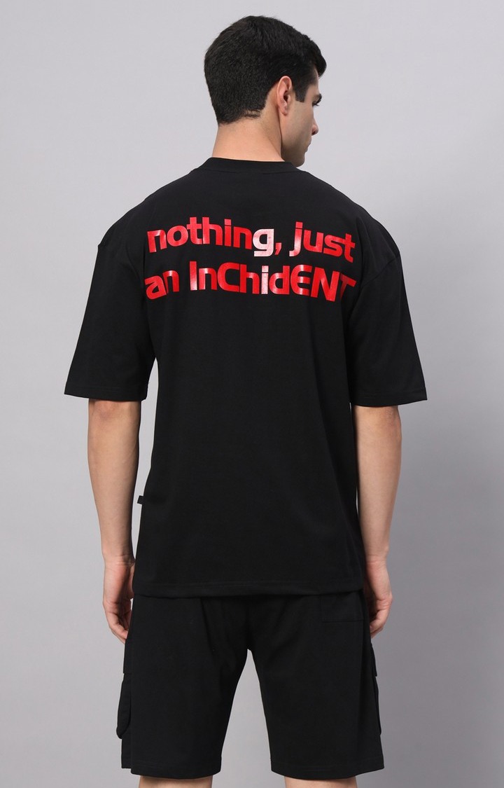Men's Black Printed Co-ords