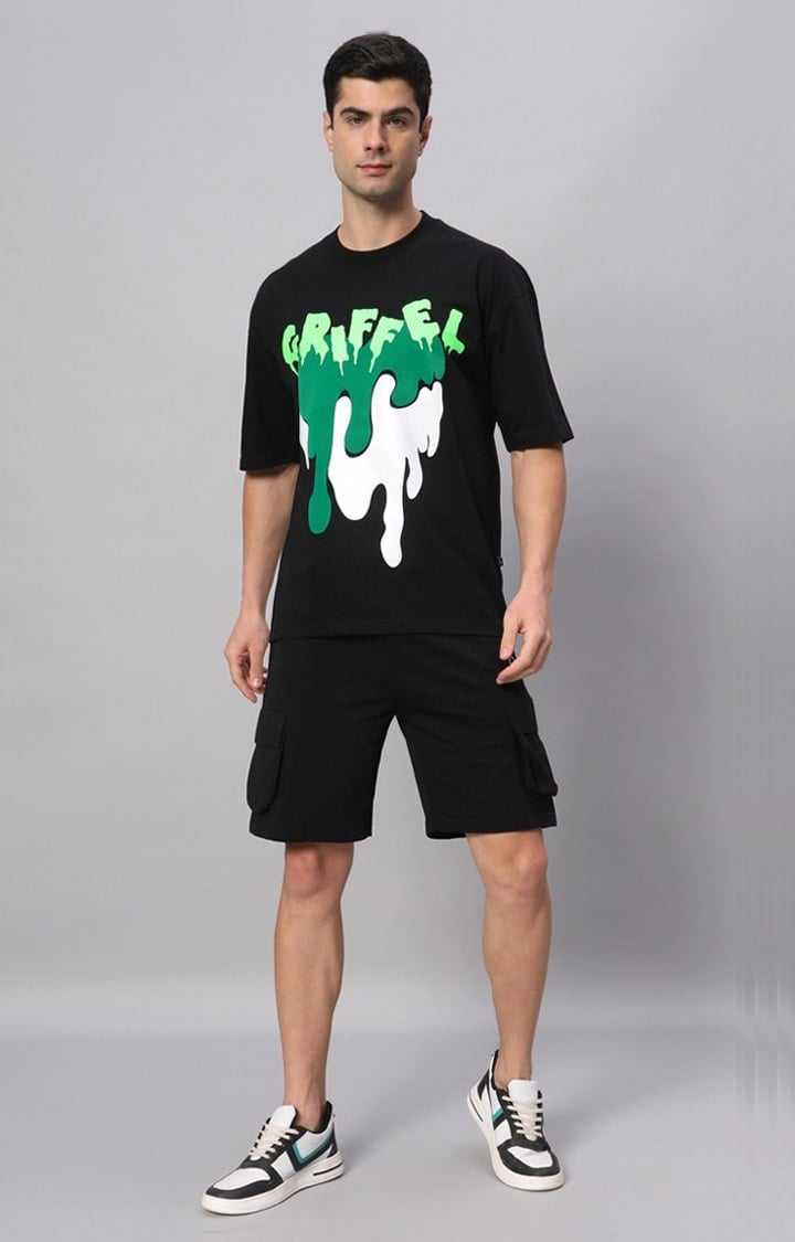 Men's Black Graphics Co-ords