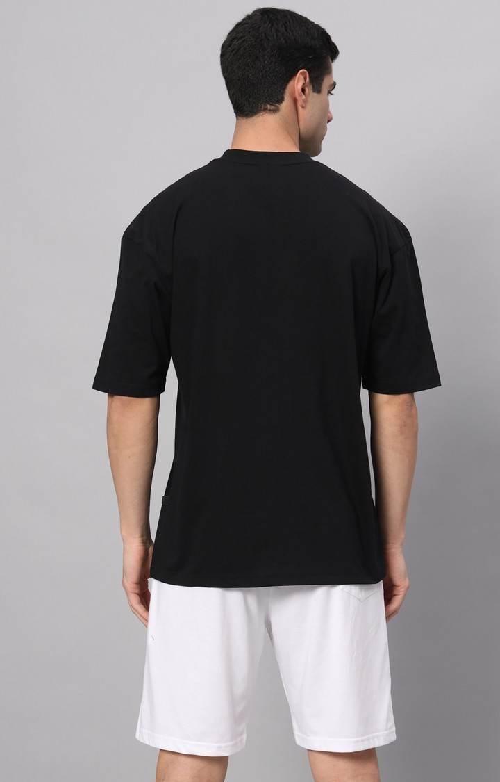 Men's Black Printed Co-ords