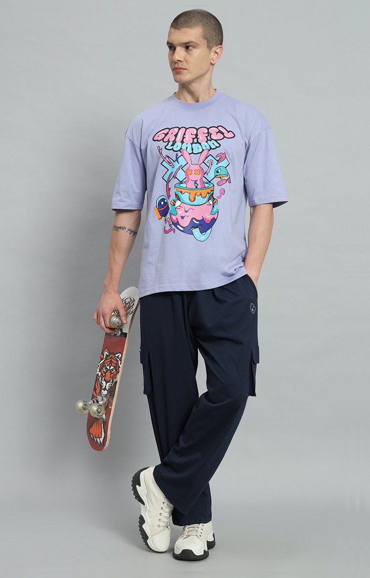 Men's Mauve Printed Co-ords