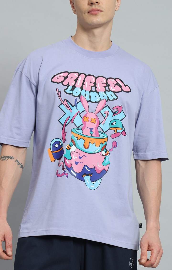 Men's Mauve Printed Co-ords