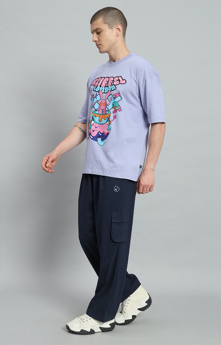 Men's Mauve Printed Co-ords