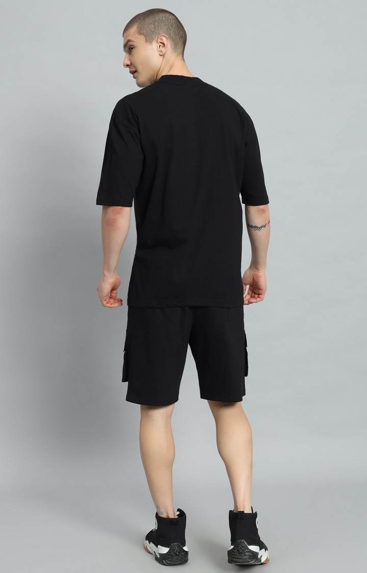 Men's Black  Printed Co-ords
