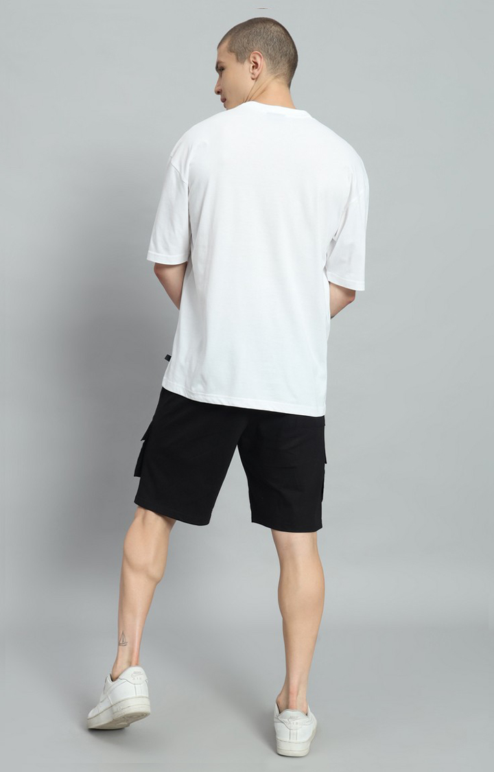 Men's White Printed Co-ords