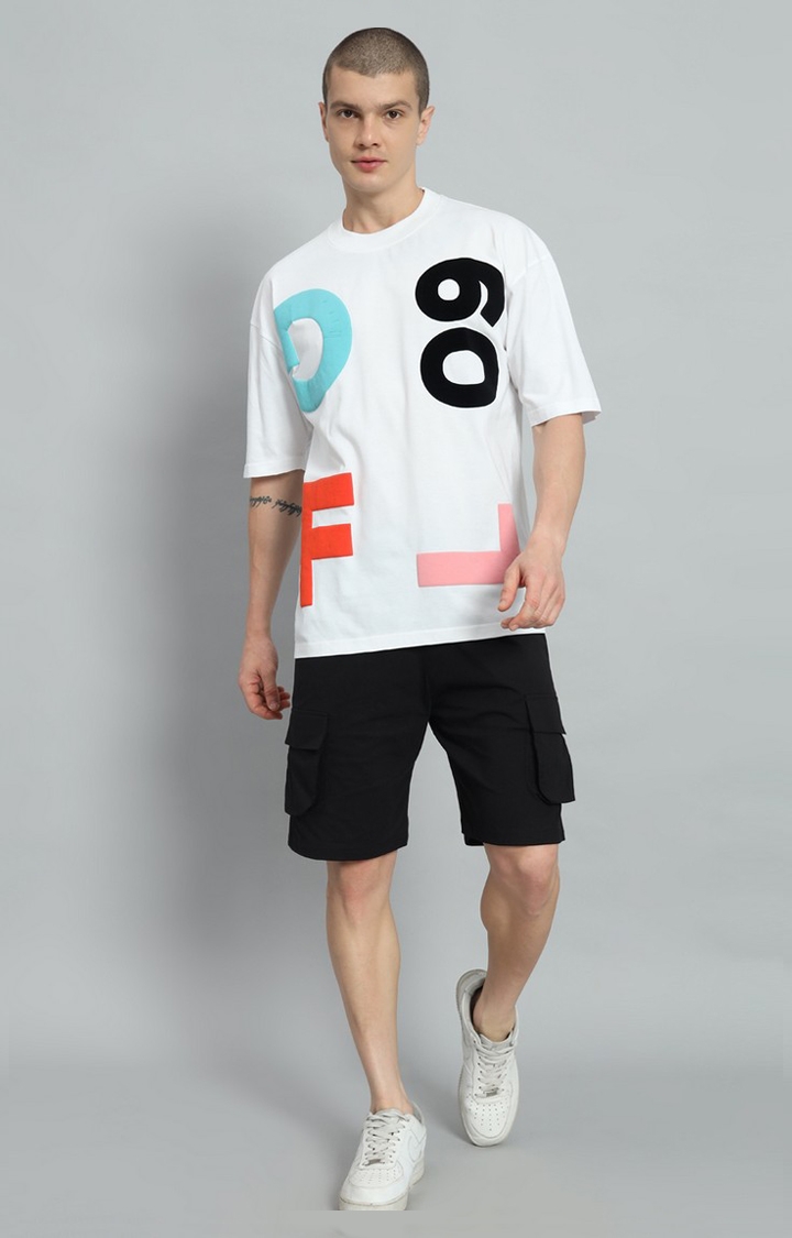 GRIFFEL | Men's PUFF GFL09 White T-shirt and Shorts Set