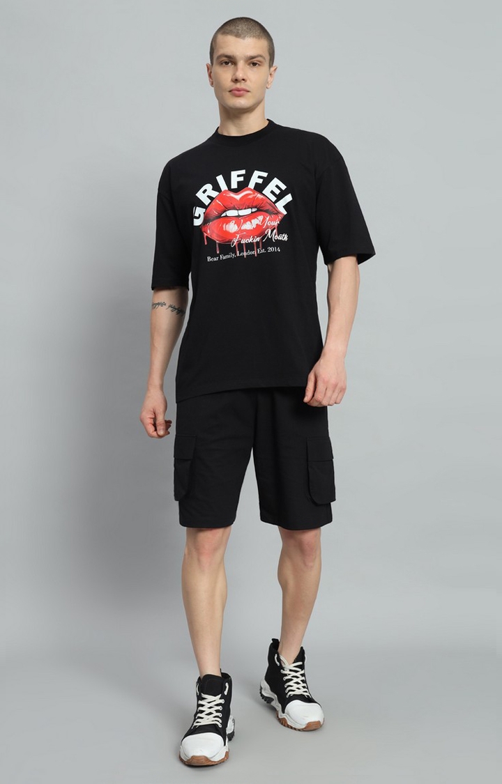 GRIFFEL | Men's Black T-shirt and Shorts Set