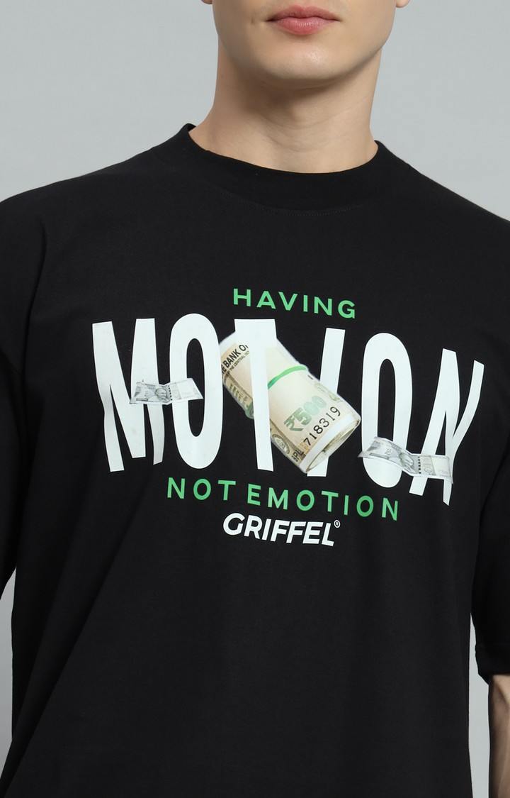 Men's Black Printed Co-ords