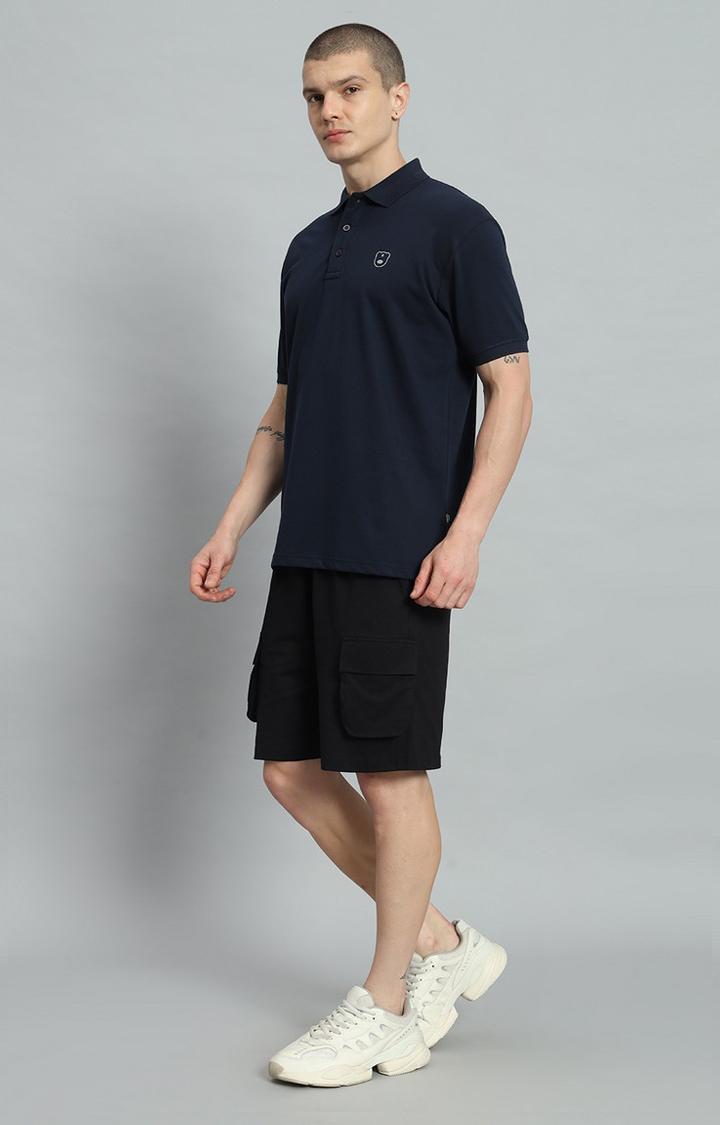 Men's Navy Printed Co-ords