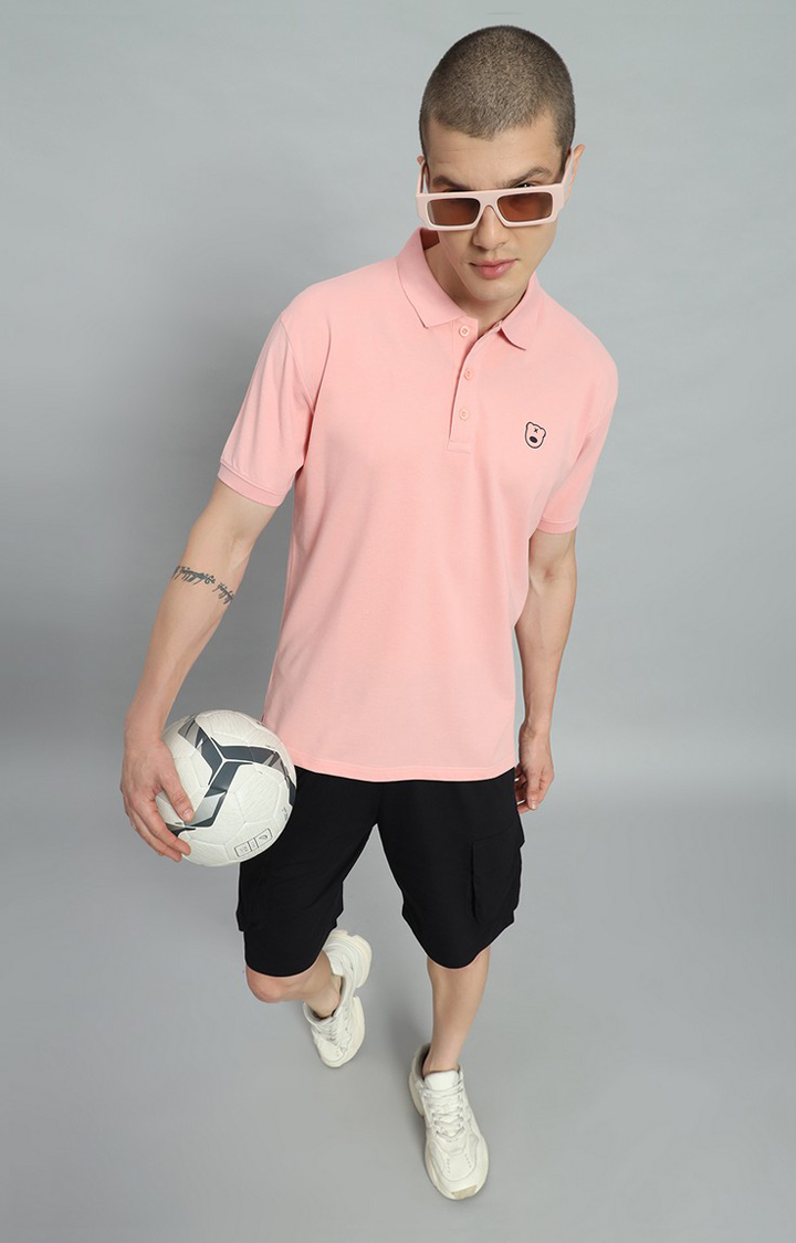Men's Peach Printed Co-ords