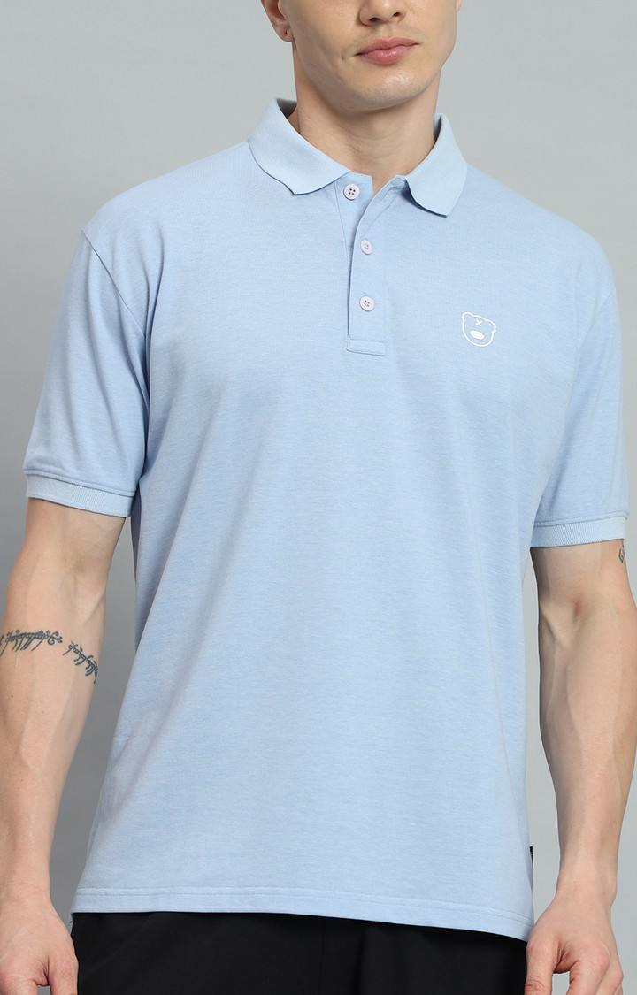Men's Sky Blue Printed Co-ords