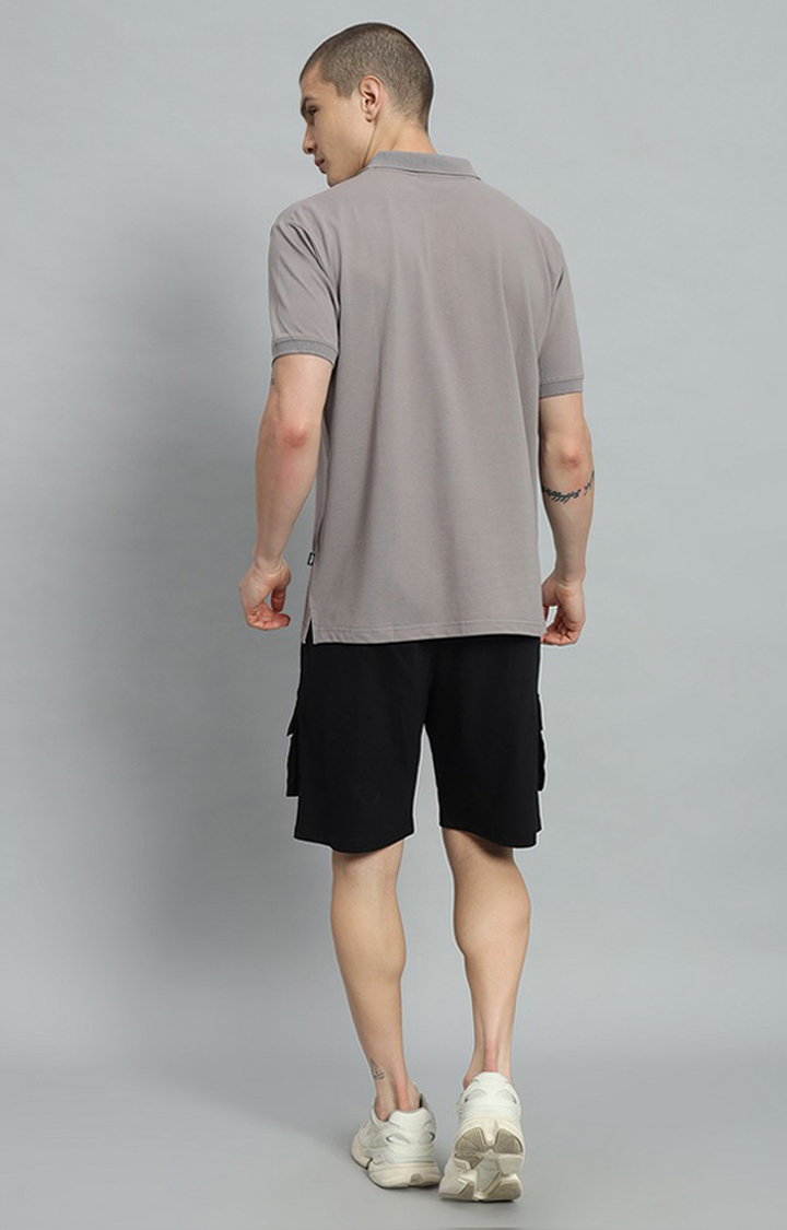 Men's Steel Grey Printed Co-ords