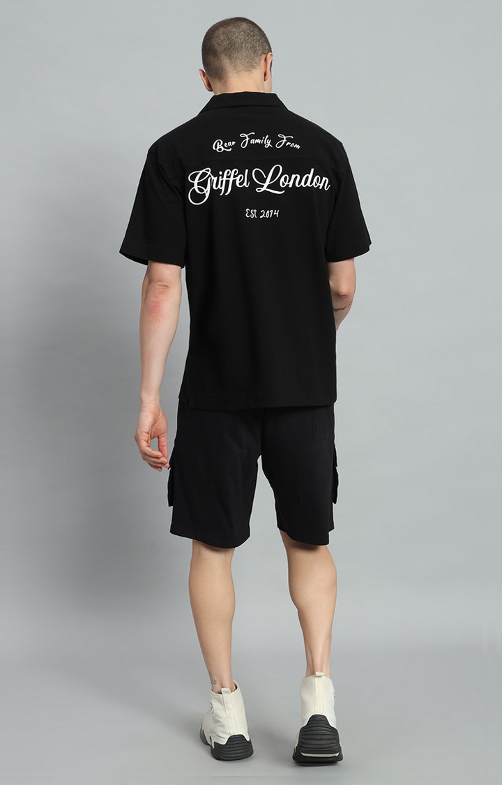 GRIFFEL | Men's Black Bowling Shirt and Shorts Set