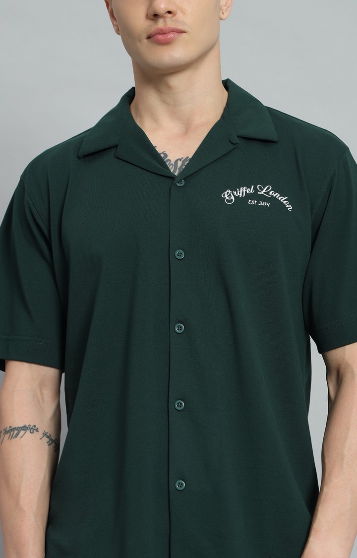 Men's Green Printed Co-ords