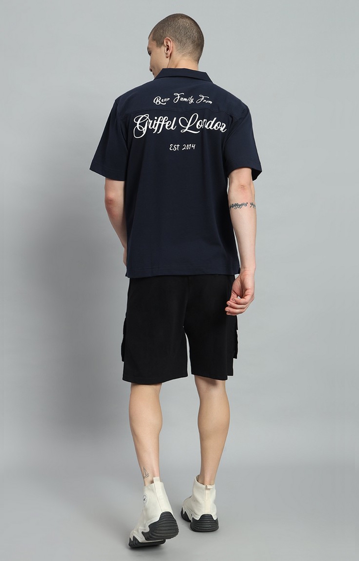GRIFFEL | Men's Navy Printed Co-ords