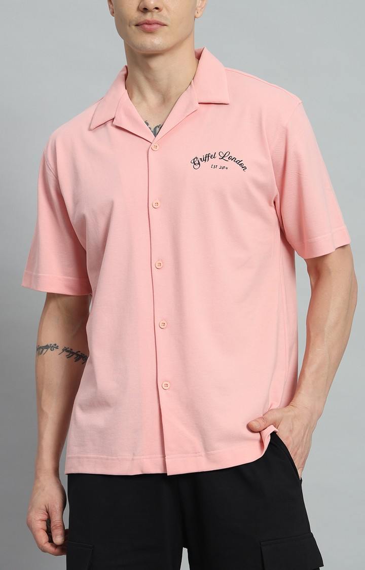 Men's Peach Printed Co-ords