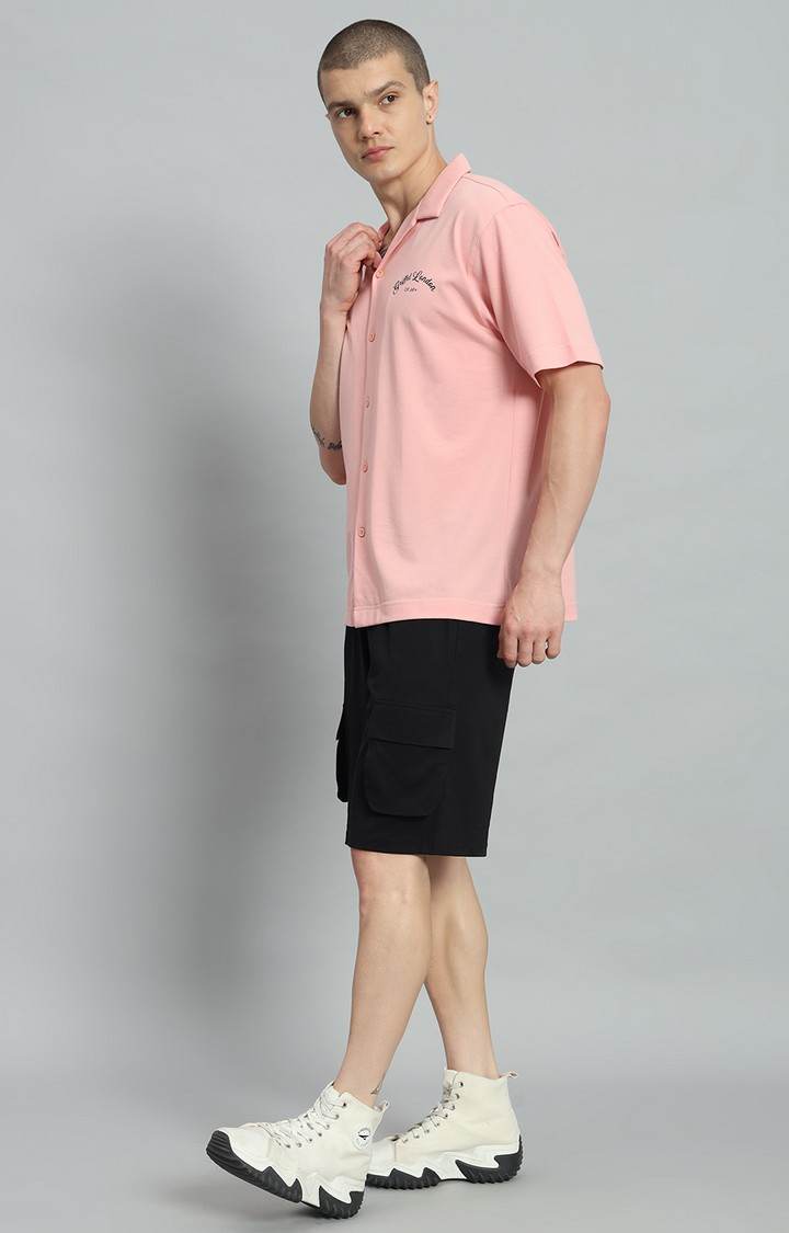 Men's Peach Printed Co-ords