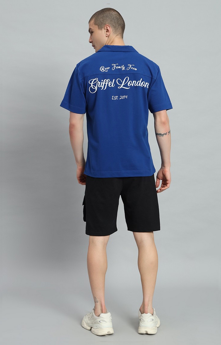 GRIFFEL | Men's Royal Bowling Shirt and Shorts Set