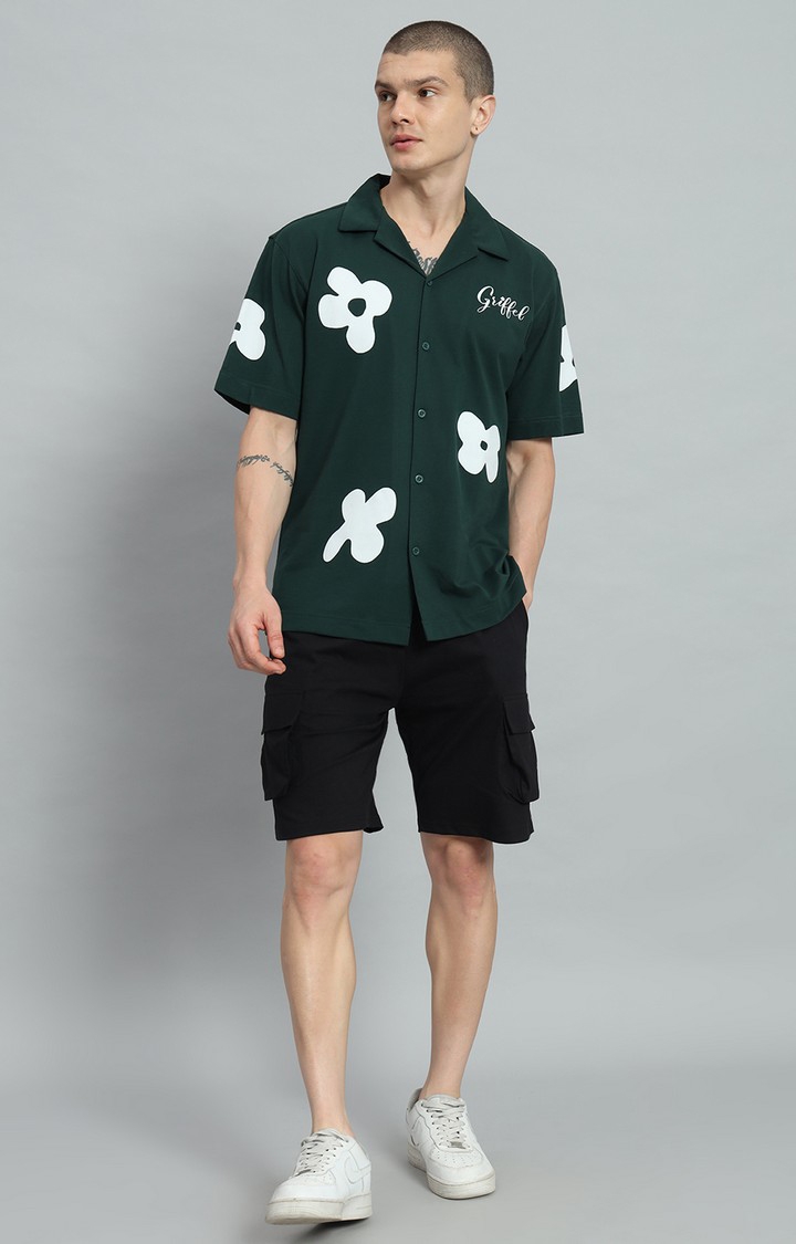 GRIFFEL | Men's Printed Bowling Green Shirt and Shorts Set