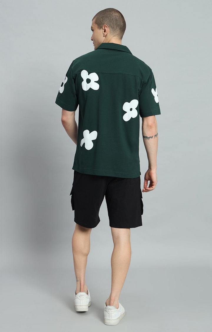 Men's Green Printed Co-ords