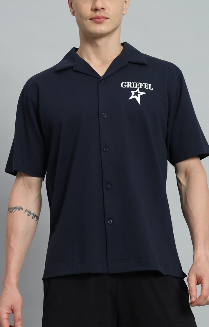 Men's Navy Printed Co-ords