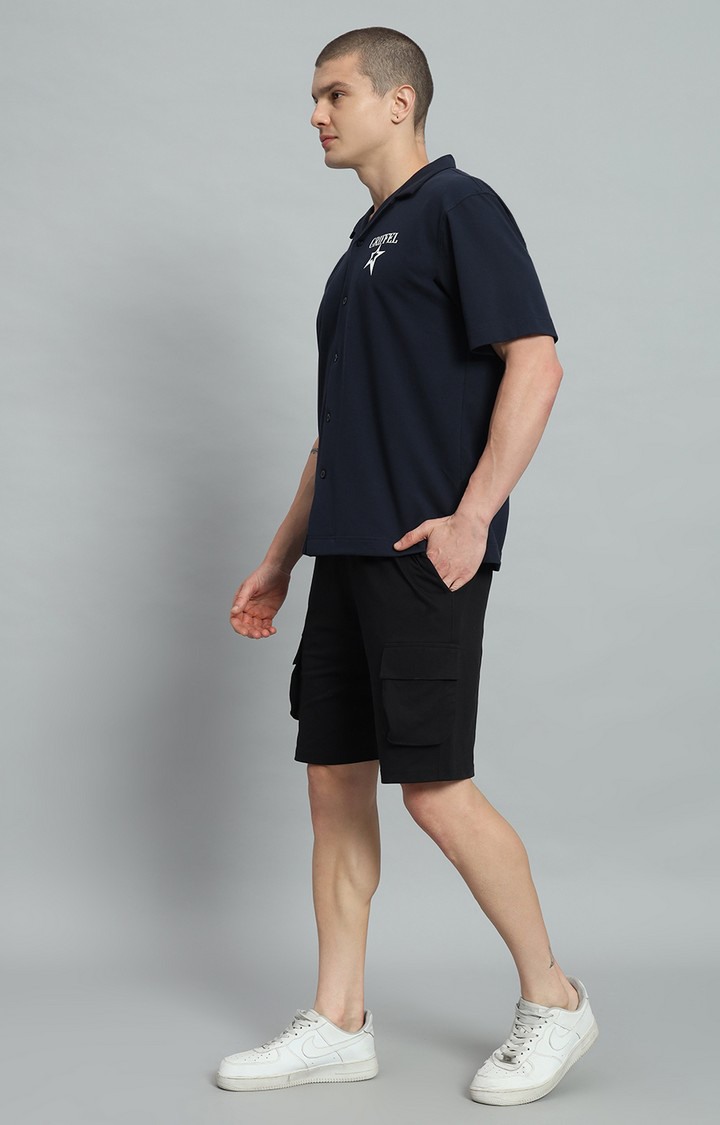 Men's Navy Printed Co-ords