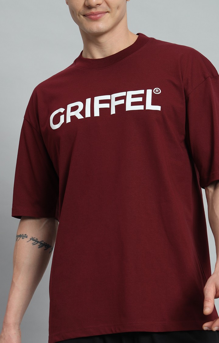 Men's Maroon Printed Co-ords