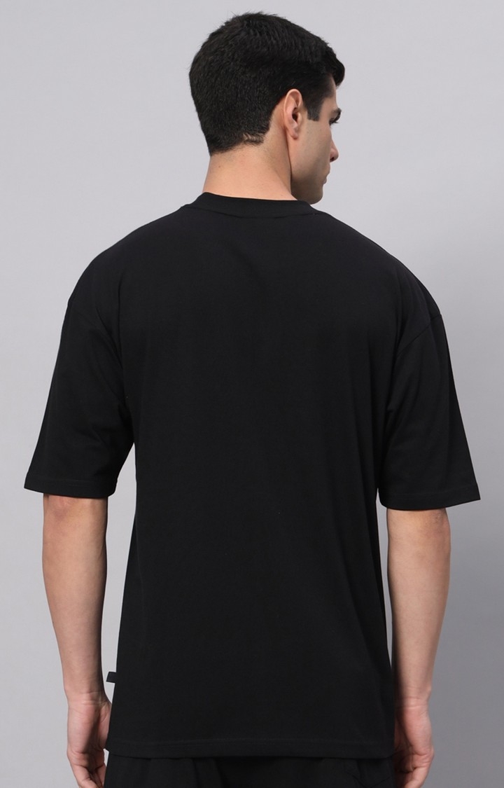 Men's Black Printed Activewear T-Shirts